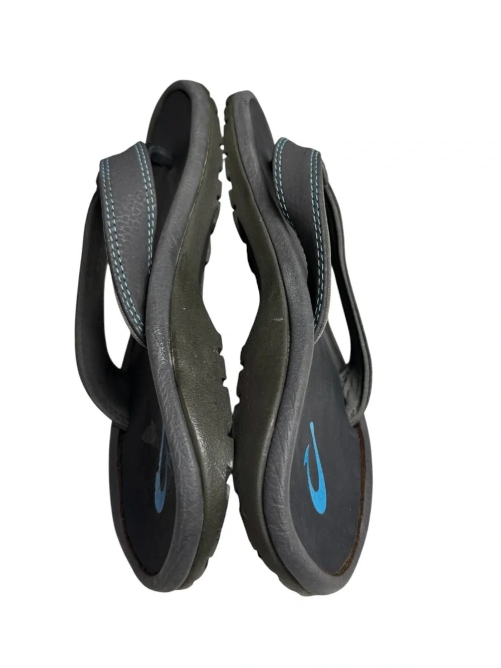 Olukai Kids Gray/Blue  Flip Flop Sandals Size 6  (See measurements)